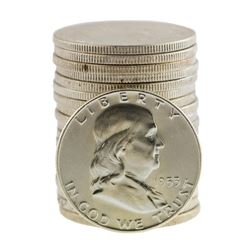 Roll of (20) Brilliant Uncirculated 1953-D Franklin Half Dollar Coins