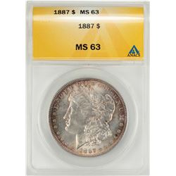 1887 $1 Morgan Silver Dollar Coin ANACS MS63