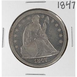 1847 $1 Seated Liberty Silver Dollar Coin