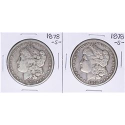 Lot of (2) 1878-S $1 Morgan Silver Dollar Coins