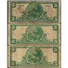 Image 2 : Lot of (3) 1902 PB $5 First NB of Washington, PA CH# 586 National Currency Notes