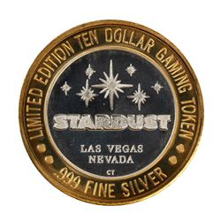 .999 Silver Stardust Resort Las Vegas $10 Casino Gaming Token Limited Edition