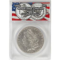 1892 $1 Morgan Silver Dollar Coin ANACS Certified Genuine