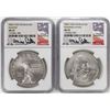 Image 1 : Lot of (2) 2006-P $1 Ben Franklin Silver Dollar Coins NGC MS70 Mike Castle Signature