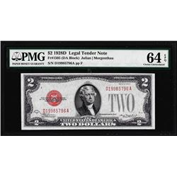 1928D $2 Legal Tender Note Fr.1505 PMG Choice Uncirculated 64EPQ