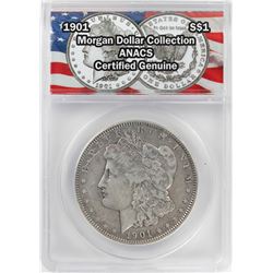 1901 $1 Morgan Silver Dollar Coin ANACS Certified Genuine