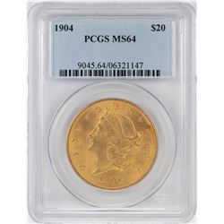 1904 $20 Liberty Head Double Eagle Gold Coin PCGS MS64