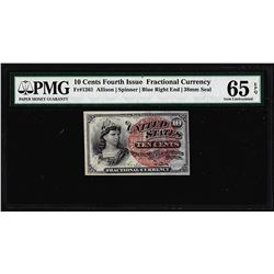 1863 10 Cent 4th Issue Fractional Currency Note Fr.1261 PMG Choice Uncirculated 65EPQ