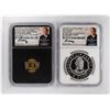 Image 1 : 1792-2017 Half Disme 1/10 oz. Gold & 1oz. Silver Medals NGC PF70 W/ Moy Signature Set