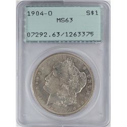 1904-O $1 Morgan Silver Dollar Coin PCGS MS63 Old Green Rattler