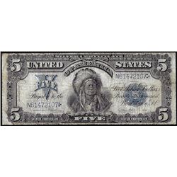 1899 $5 Indian Chief Silver Certificate Note