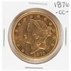 Image 1 : 1876-CC $20 Liberty Head Double Eagle Gold Coin