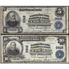 Image 1 : Set of 1902 PB $5/10 Washington Park NB Chicago, IL CH# 3916 National Currency Notes