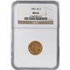 Image 1 : 1903 $2 1/2 Liberty Head Quarter Eagle Gold Coin NGC MS62