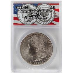 1885-CC $1 Morgan Silver Dollar Coin ANACS Certified Genuine