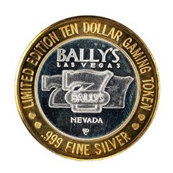.999 Silver Ballys Las Vegas $10 Casino Limited Edition Gaming Token