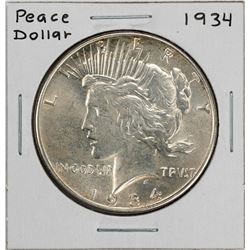 1934 $1 Peace Silver  Dollar Coin