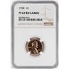 Image 1 : 1958 Proof Lincoln Wheat Cent Coin NGC PF67RD Cameo