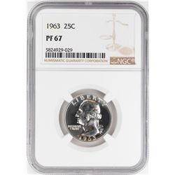 1963 Proof Washington Quarter Coin NGC PF67