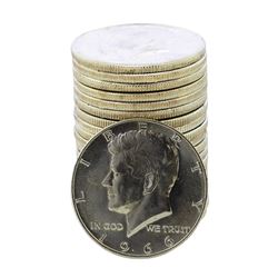 Roll of (20) Brilliant Uncirculated 1966 Kennedy Half Dollar Coins