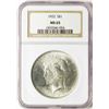 Image 1 : 1922 $1 Peace Silver Dollar Coin NGC MS65