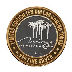 .999 Fine Silver Mirage Las Vegas, Nevada $10 Limited Edition Gaming Token