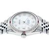 Image 6 : Rolex Men's Stainless Steel MOP Diamond & Ruby Diamond Datejust Wristwatch