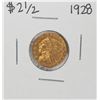 Image 1 : 1928 $2 1/2 Indian Head Quarter Eagle Gold Coin