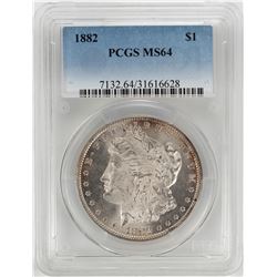 1882 $1 Morgan Silver Dollar Coin PCGS MS64