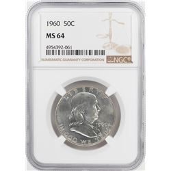 1960 Franklin Half Dollar Coin NGC MS64