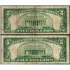 Image 2 : Lot of 1929 Type 2 $5 Citizens NB of Washington, PA CH# 3383 National Currency Notes