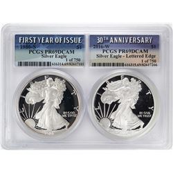 1986-S & 2016-W $1 Proof American Silver Eagle Coin Set PCGS PR69DCAM