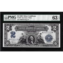 1899 $2 Mini-Porthole Silver Certificate Note Fr.258 PMG Choice Uncirculated 63EPQ