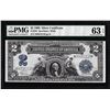 Image 1 : 1899 $2 Mini-Porthole Silver Certificate Note Fr.258 PMG Choice Uncirculated 63EPQ