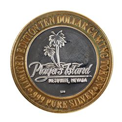 .999 Fine Silver Players Island Casino $10 Casino Limited Edition Gaming Token