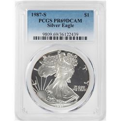 1987-S $1 Proof American Silver Eagle Coin PCGS PR69DCAM