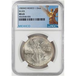 1983Mo Mexico 1 Onza Libertad Silver Coin NGC MS65