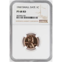 1960 Small Date Proof Lincoln Memorial Cent Coin NGC PF68RD