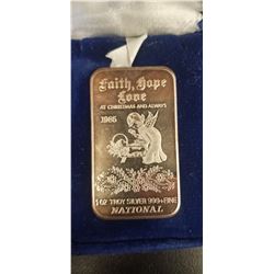 1 OZ troy Silver 999+Fine National