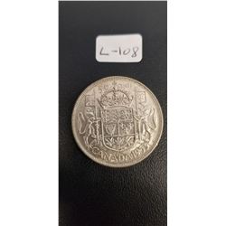 Canadian Half Dollar 1953 Large Date SS