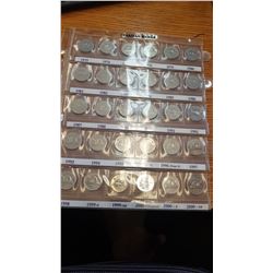 1975 to 2000 Canada 5 cent pieces