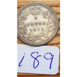 1870 Canada 5 cent piece