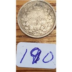 1870 Canada 5 cent piece