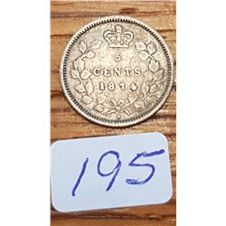 1874-H Canada 5 cent piece