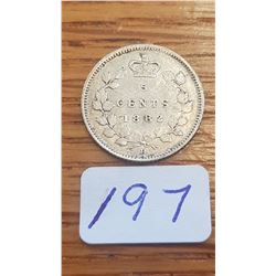 1882-H Canada 5 cent piece