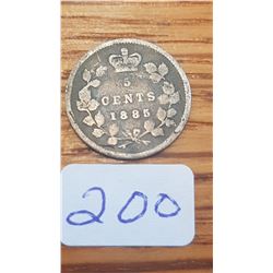 1885 Canada 5 cent piece