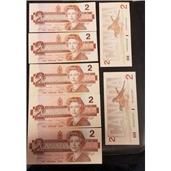 Canadian $2 Bill 1986 Quantity 7