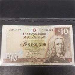 1989 Royal Bank of Scotland Ten pound note Archibald Campbell /Lord IILAY