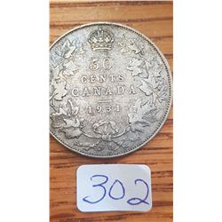 1931 Canada 50 cent piece
