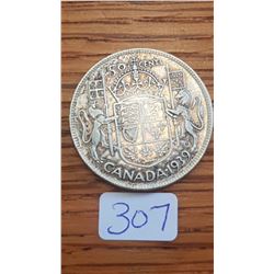 1939 Canada 50 cent piece